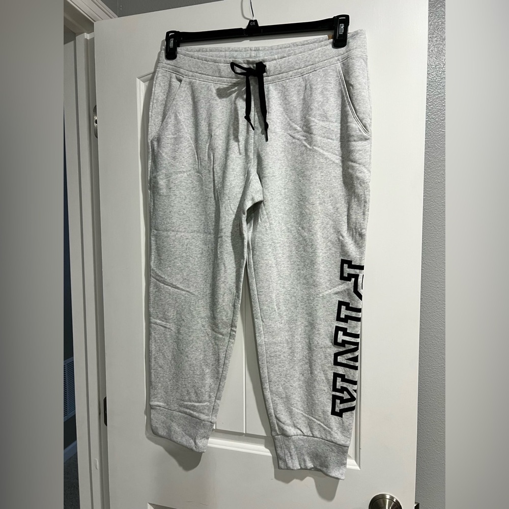 NEW NWT VS Victoria Secret PINK light heather grey XL skinny‎ jogger
